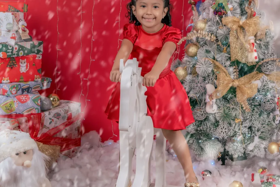 Fotografía infantil de una sesión navideña anterior de Foráneo Black